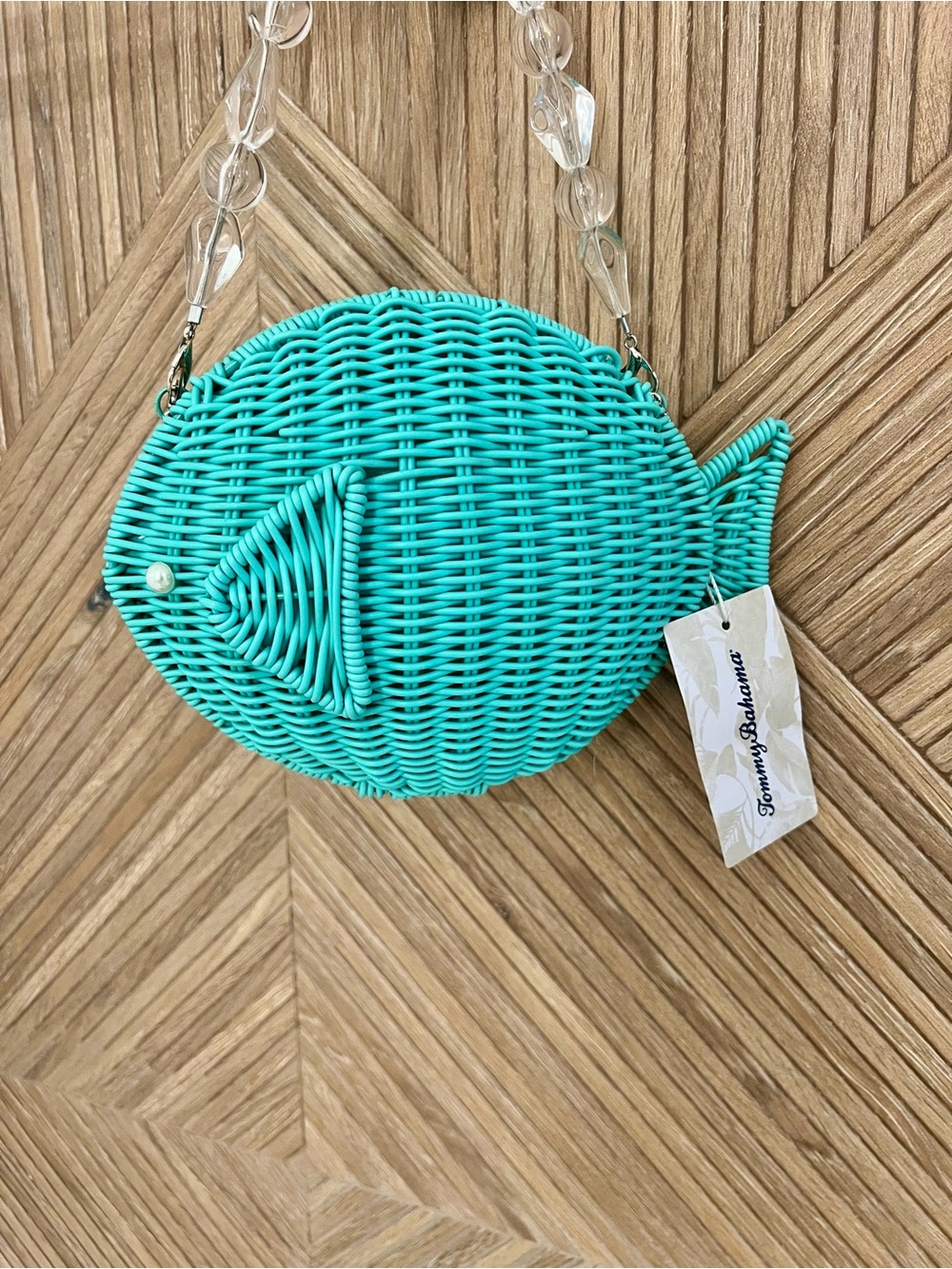 NWT Tommy Bahama Aqua Fish Woven Crossbody Bag Coastal Resort - Picture 2 of 8